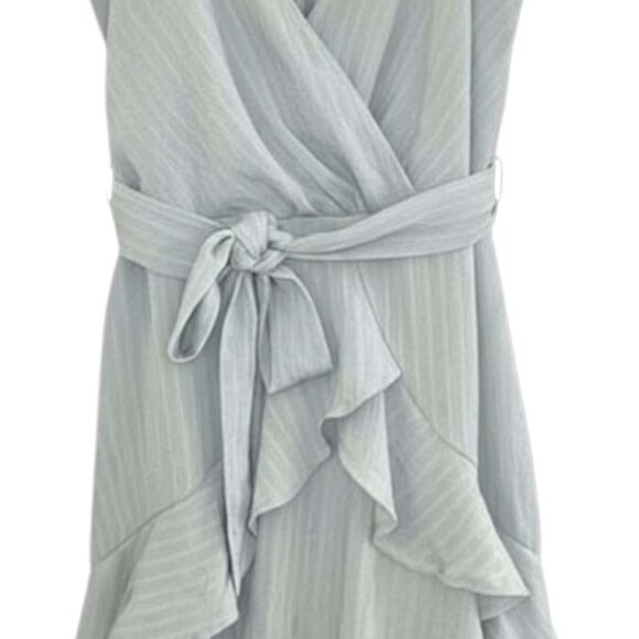 Altar'd State sage green ruffled mini fit and flare silhouette party dress S - Picture 3 of 8